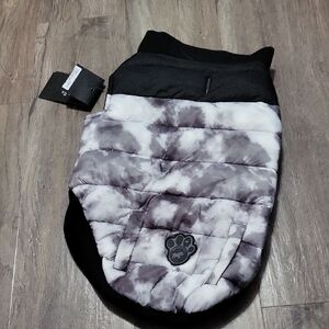 Black and White Tie-Dye Dog Jacket